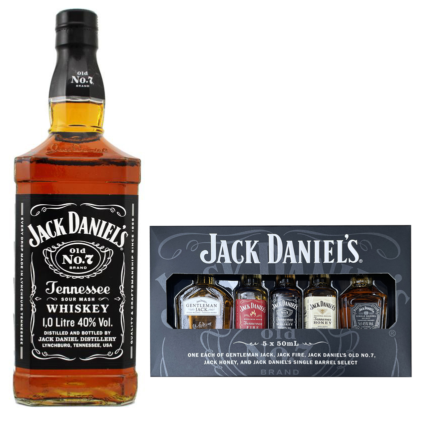Jack Daniel's Old No.7 1L & Miniatures Set 5 x 50ml Bundle | Skull & Barrel