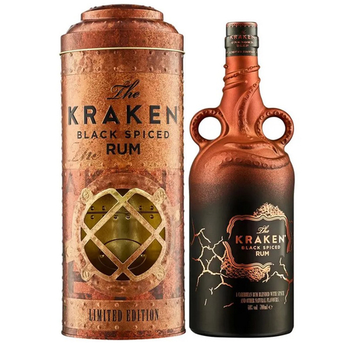 Kraken Black Spiced Rum Unknown Deep Copper Scar Limited Edition with Tin Box