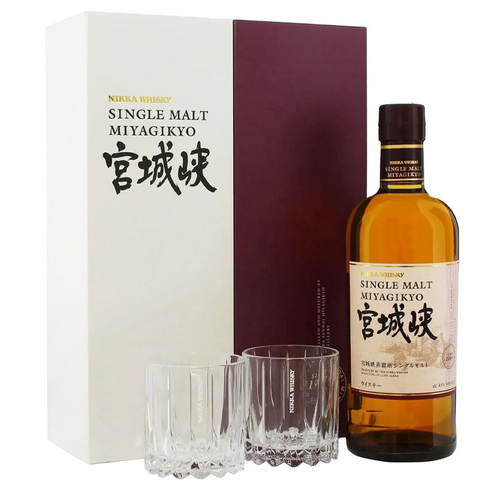 Nikka Miyagikyo Single Malt Whisky Japan Set with 2 Whisky Glasses