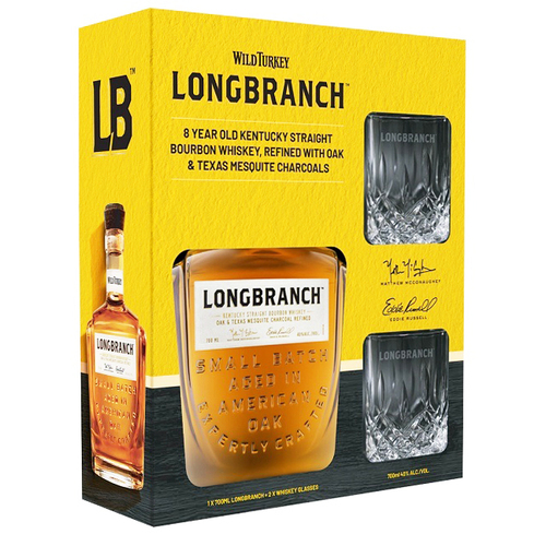 Wild Turkey Longbranch Gift Set with 2 Glasses